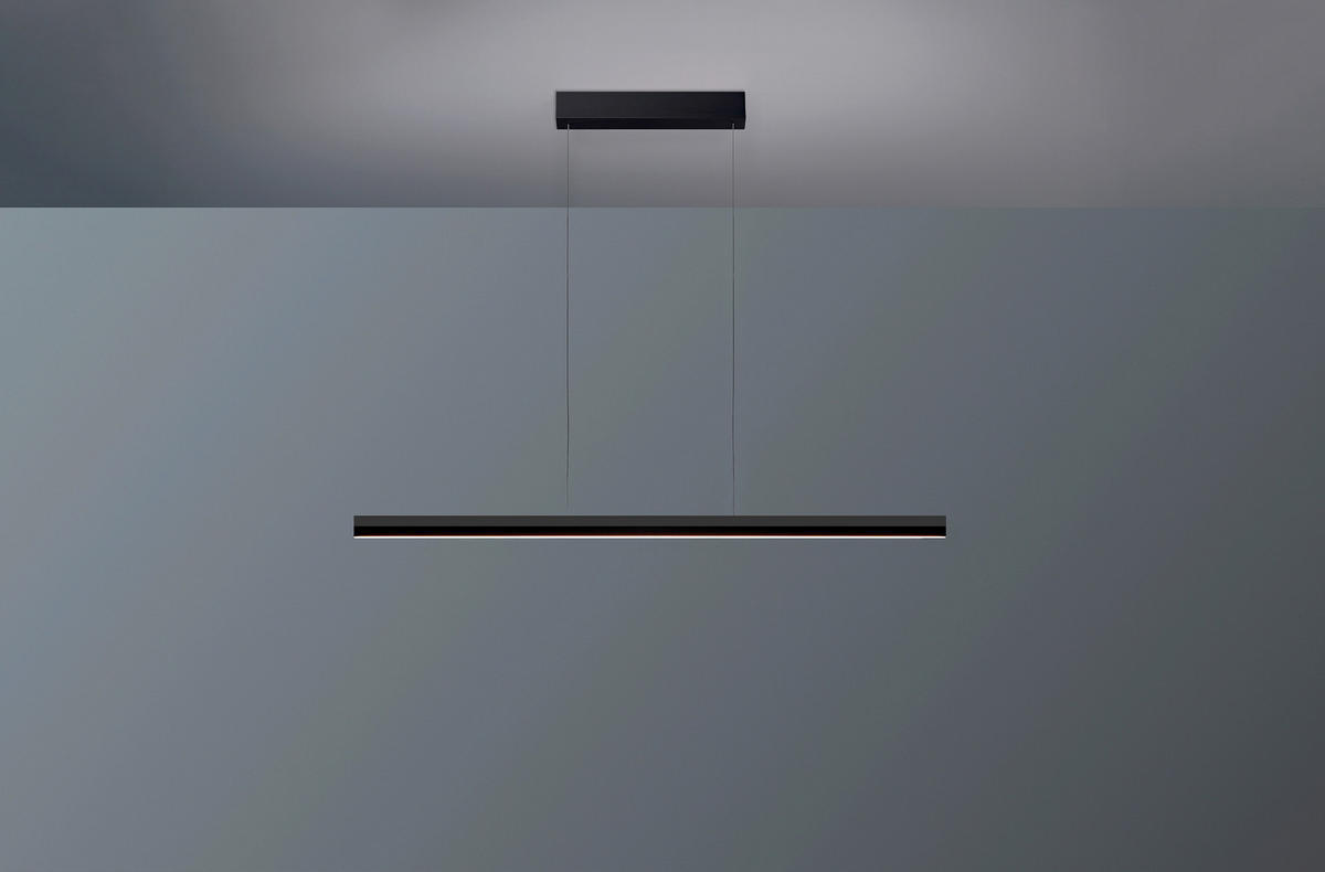 LED-HÄNGELEUCHTE Smart 120/3.5/150 cm   - Schwarz, Design, Metall (120/3.5/150cm) - BOPP
