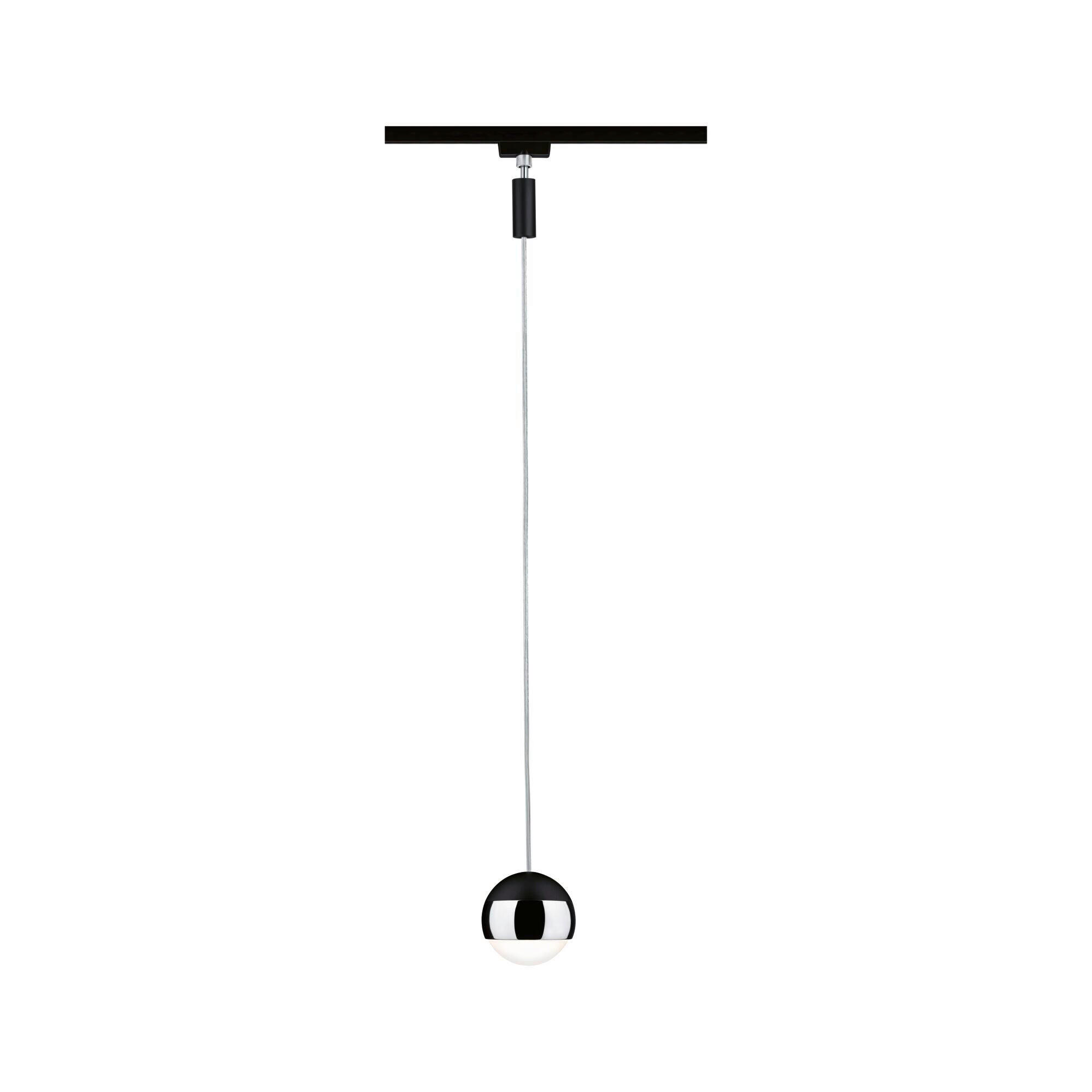 Paulmann Schienensystem-Hängeleuchte URail Chrom, Schwarz 130 cm
