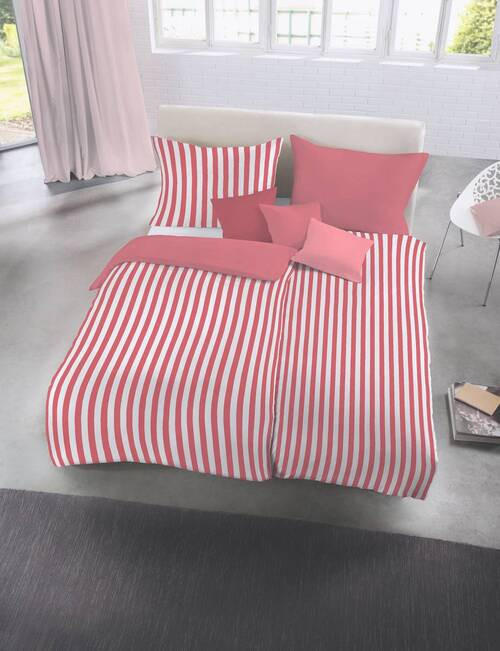 BETTWÄSCHE Porto Jacquard 200/200 cm - Kirschrot, KONVENTIONELL, Textil (200/200cm) - Fleuresse