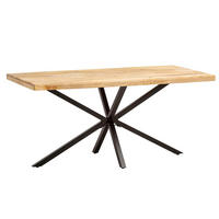 ESSTISCH in Holz 180/90/76 cm  - Schwarz/Braun, Design, Holz/Metall (180/90/76cm) - MID.YOU