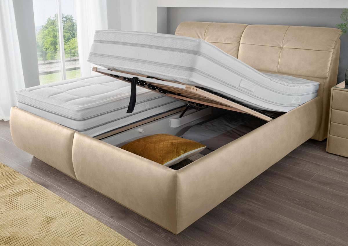 POLSTERBETT 180/200 cm  in Beige  - Weiss/Beige, Konventionell, Holz/Holzwerkstoff (180/200cm) - Beldomo - Sleep
