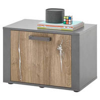 KLUPA ZA PREDSOBLJE  siva, boje hrasta  drvni materijal  - siva/boje hrasta, Design, drvni materijal/plastika (60/42/38cm) - Xora