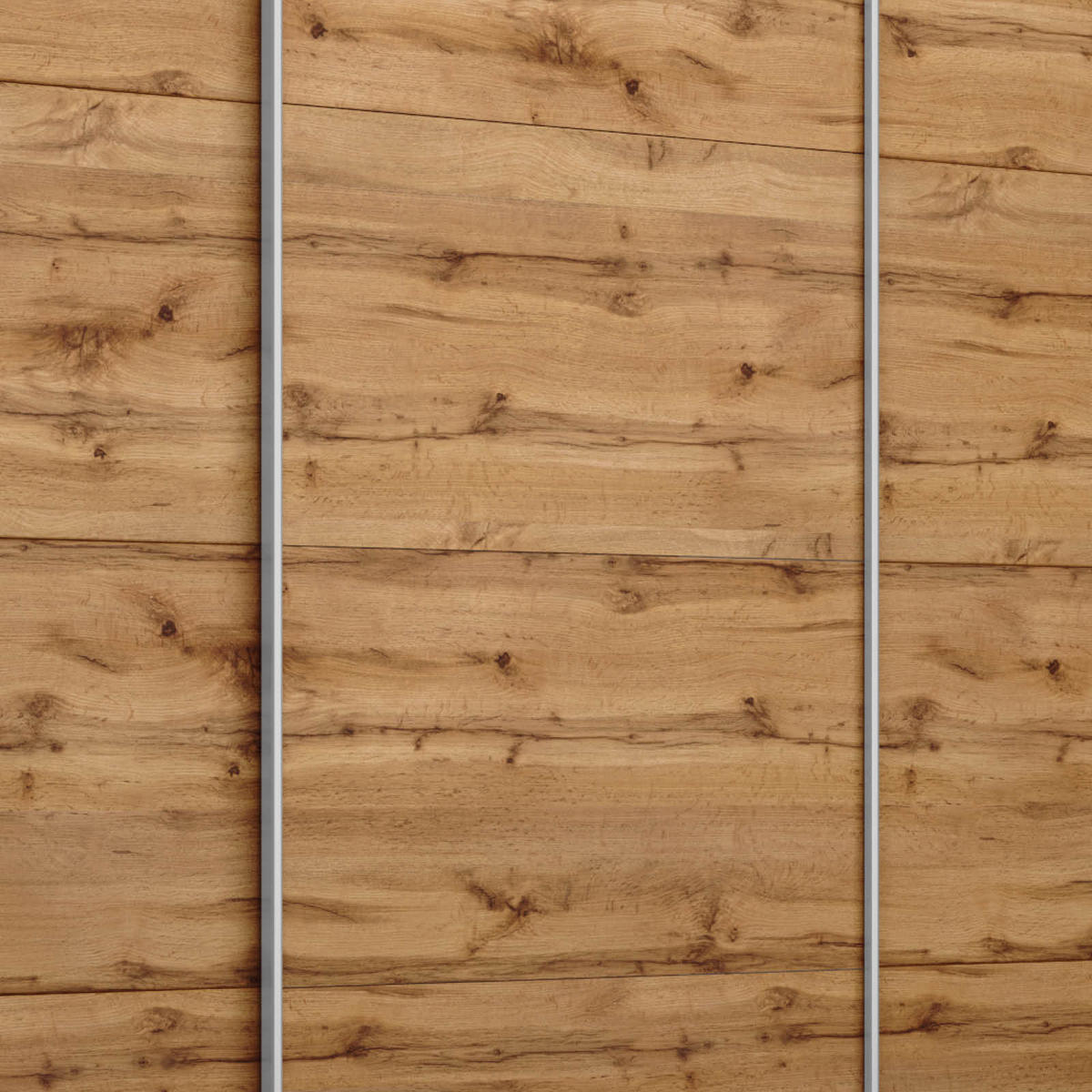 SCHWEBETÜRENSCHRANK  in Eichefarben  - Eichefarben/Alufarben, MODERN, Holzwerkstoff/Metall (271/230/62cm) - Rauch Möbel