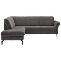 ECKSOFA in Flachgewebe Dunkelbraun  - Dunkelbraun/Schwarz, Konventionell, Textil/Metall (190/241cm) - Beldomo Comfort