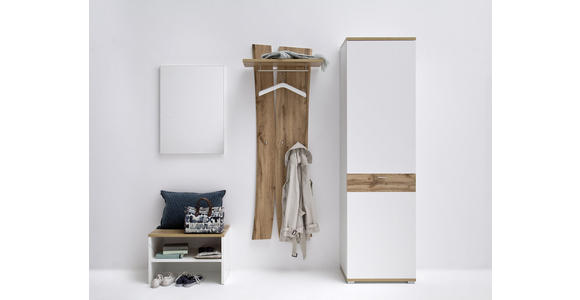 GARDEROBE 4-teilig in 210/205/40 cm - Eichefarben/Weiß, Design, Holzwerkstoff (210/205/40cm) - Carryhome