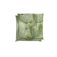 GARTENSITZKISSEN 2-er Set Blätter  - Grau/Grün, KONVENTIONELL, Textil (48/7/48cm)