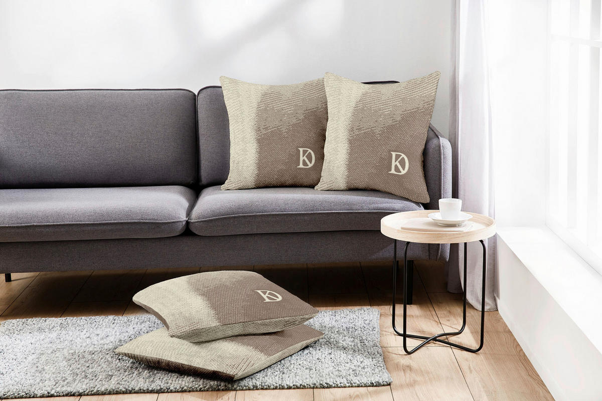PÁRNAHUZAT 50/50 cm  - barna/fehér, Basics, textil (50/50cm) - Dieter Knoll