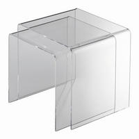 SADA ZASÚVACÍCH STOLÍKOV, číra, plast, 40/33/36/33/33 cm - číra, Design, plast (40/33/36/33/33cm)