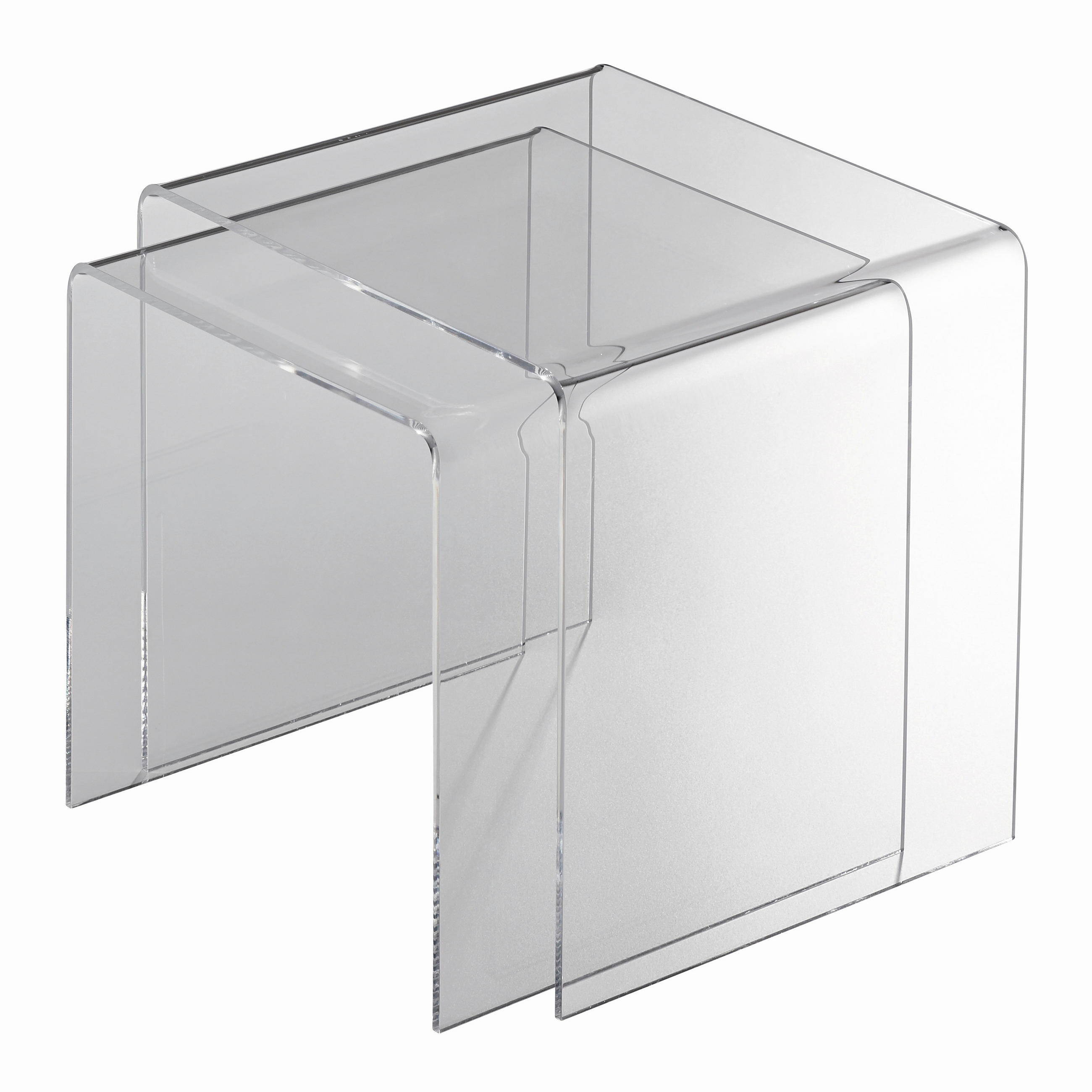 SADA ODKLÁDACÍCH STOLKŮ, čiré, plast, 40/33/36/33/33 cm