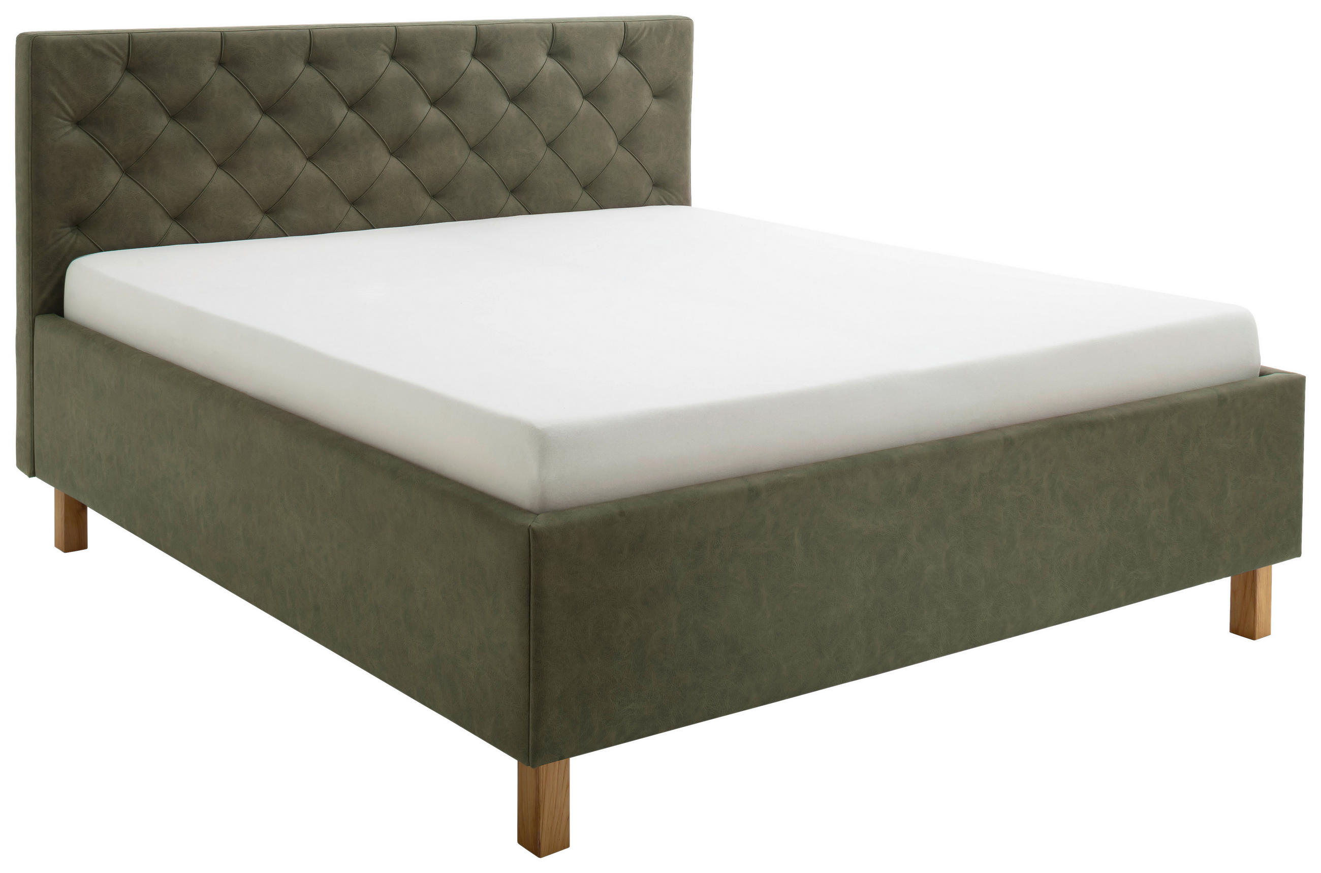 POLSTERBETT 160/200 cm  Grün  - Grün, Modern, Holz/Holzwerkstoff (160/200cm) - Xora