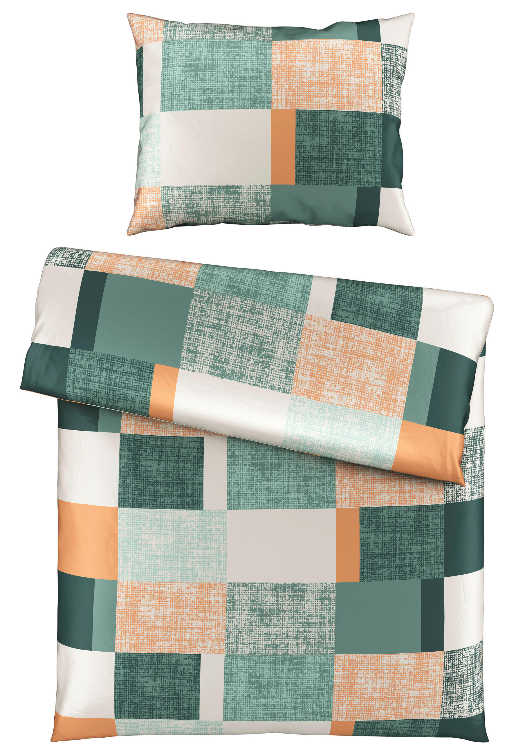 BETTWÄSCHE CUBY Satin 140/200 cm  - Grün, KONVENTIONELL, Textil (140/200cm) - Esposa