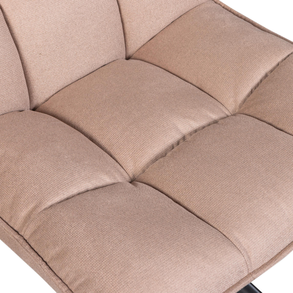 SESSEL in Webstoff Sandfarben  - Sandfarben/Schwarz, Design, Textil/Metall (70/97/85cm) - Livetastic