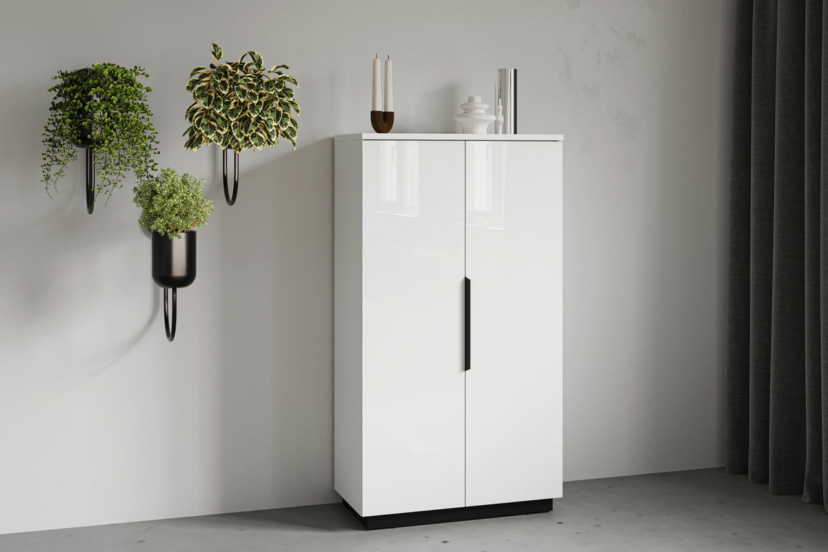 HIGHBOARD Tuluza 80/145,1/40,5 cm  - Weiss Hochglanz/Weiss, Design, Holzwerkstoff/Metall (80/145,1/40,5cm) - MID.YOU