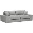 BIGSOFA Struktur, Bouclé Grau  - Greige/Schwarz, MODERN, Kunststoff/Textil (240/76/125cm) - Landscape