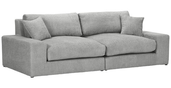 BIGSOFA Struktur, Bouclé Grau  - Greige/Schwarz, MODERN, Kunststoff/Textil (240/76/125cm) - Landscape