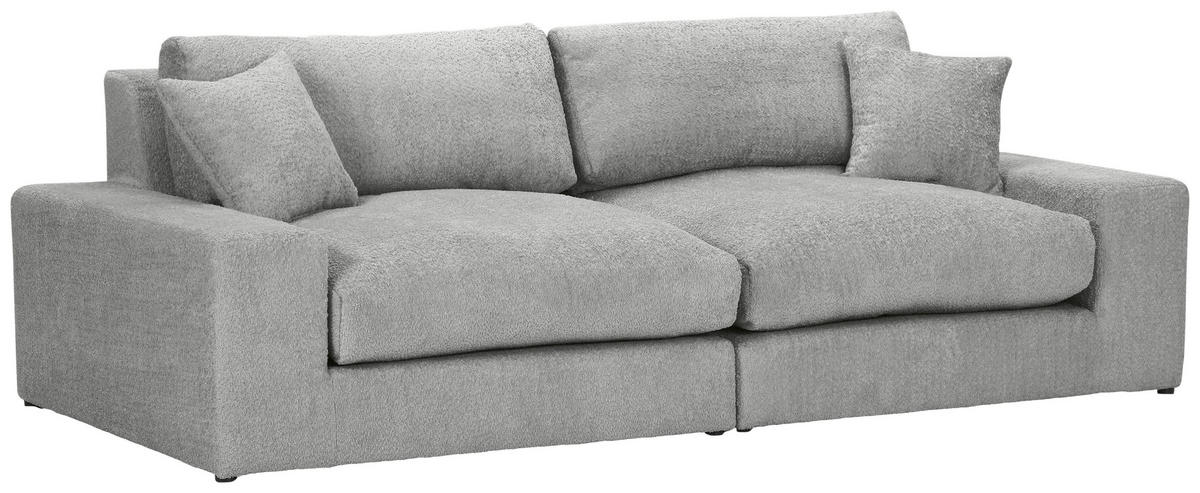 BIGSOFA Struktur, Bouclé Grau  - Greige/Schwarz, MODERN, Kunststoff/Textil (240/76/125cm) - Landscape