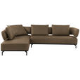 ECKSOFA Palio in Echtleder Braun  237/302 cm  - Schwarz/Braun, Design, Leder/Metall (237/302cm) - Dieter Knoll