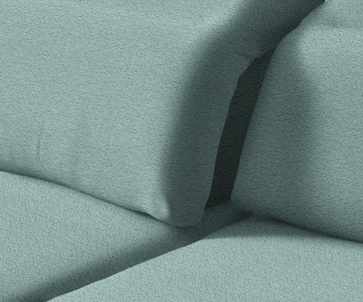 ECKSOFA in Webstoff Türkis  180/289 cm  - Türkis/Schwarz, Design, Textil/Metall (180/289cm) - Stylife