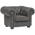 CHESTERFIELD-SESSEL - Wengefarben/Grau, LIFESTYLE, Holz/Textil (115/76,5/96cm) - Landscape