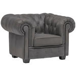 CHESTERFIELD-SESSEL - Wengefarben/Grau, LIFESTYLE, Holz/Textil (115/76,5/96cm) - Landscape