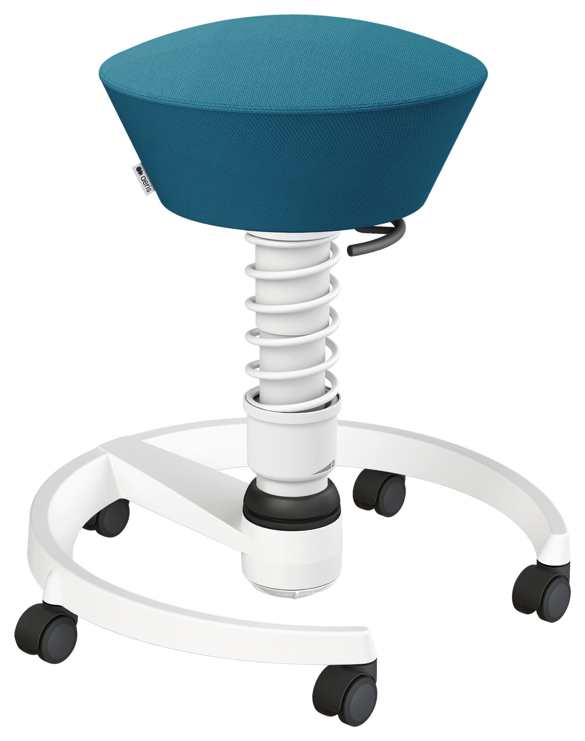 BÜROHOCKER   Weiss, Petrol  - Weiss/Petrol, Basics, Kunststoff/Textil (55/45,66/55cm) - Aeris