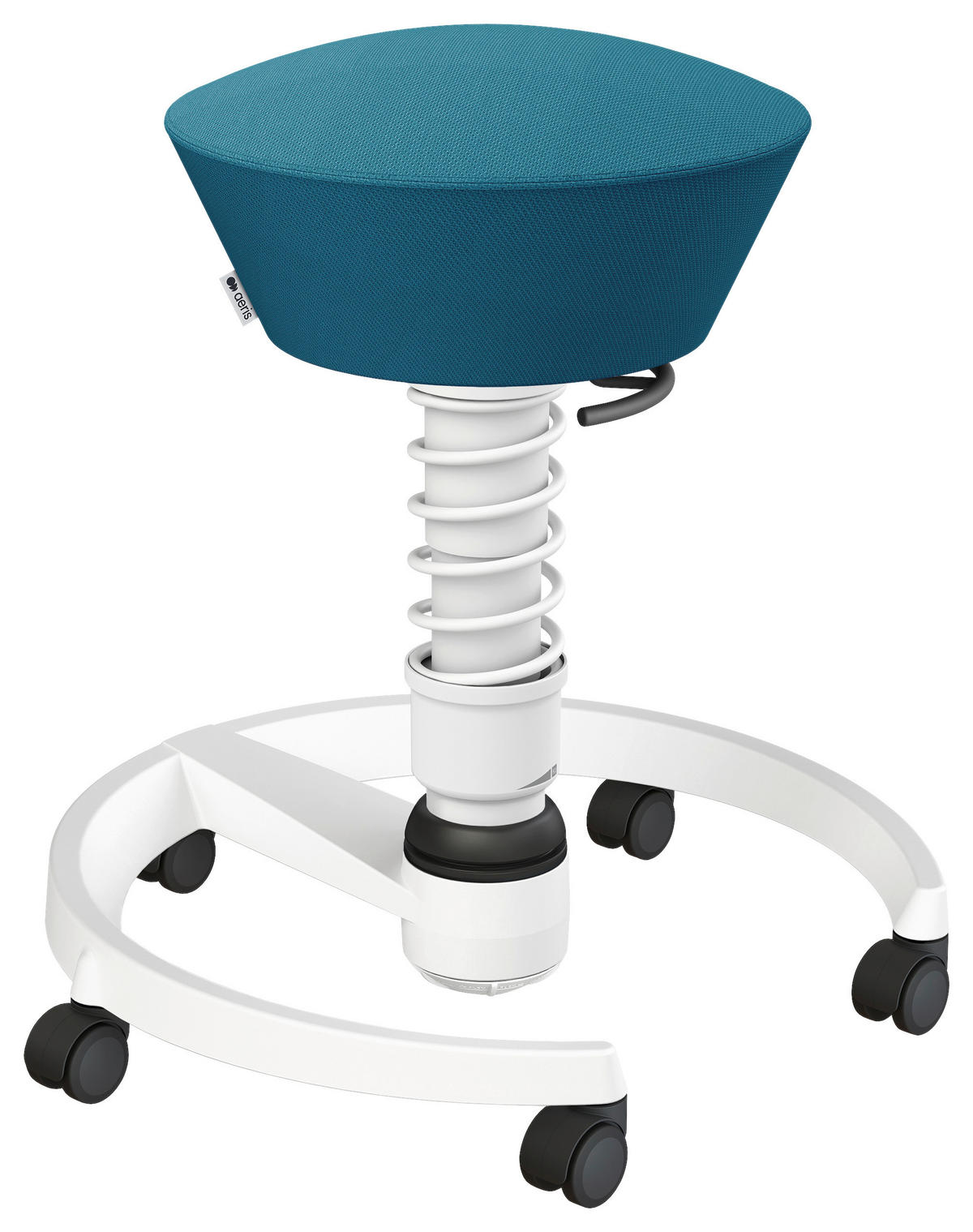 BÜROHOCKER 55/45,66/55 cm  - Petrol/Weiß, Basics, Kunststoff/Textil (55/45,66/55cm) - Aeris