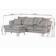 ECKSOFA  in Flachgewebe Anthrazit  210/156 cm  - Anthrazit/Buchefarben, KONVENTIONELL, Holz/Textil (210/156cm) - Carryhome