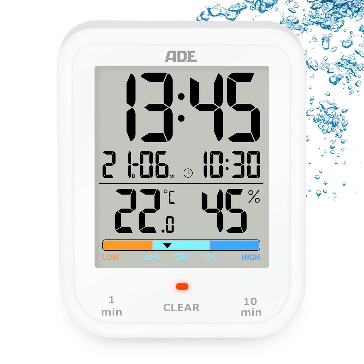 UHR Weiß  - Weiß, Basics, Kunststoff (11,2/9,10/2,5cm)