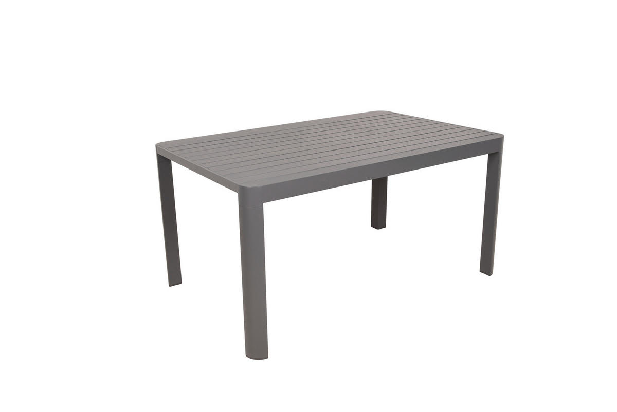 GARTENTISCH 149/97/75 cm Metall, Kunststoff quadratisch  - Anthrazit/Schwarz, Basics, Kunststoff/Metall (149/97/75cm) - Gardenson