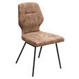 STUHL   Mikrofaser  Cognac  - Cognac/Schwarz, Design, Textil/Metall (46/91/57cm) - Dieter Knoll