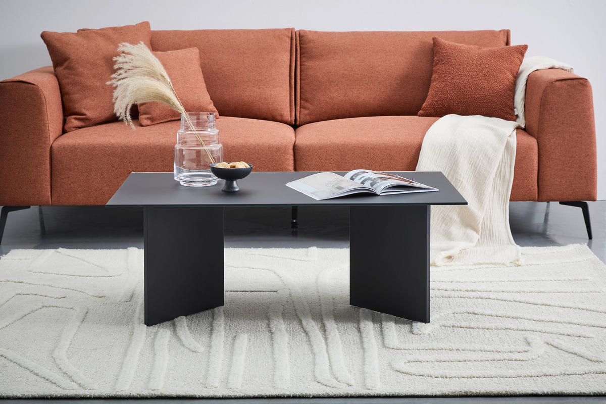 KONFERENČNÍ STOLEK, černá, sklo, kov, 110/60/40 cm - černá, Design, kov/sklo (110/60/40cm) - Livetastic