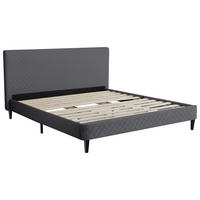 POLSTERBETT Lattenrost 180/200 cm  in Grau  - Schwarz/Naturfarben, Design, Holz/Kunststoff (180/200cm) - Boxxx