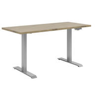 SCHREIBTISCH 135/68/72 cm  in Eichefarben  - Eichefarben/Silberfarben, KONVENTIONELL, Holzwerkstoff/Metall (135/68/72cm) - Voleo
