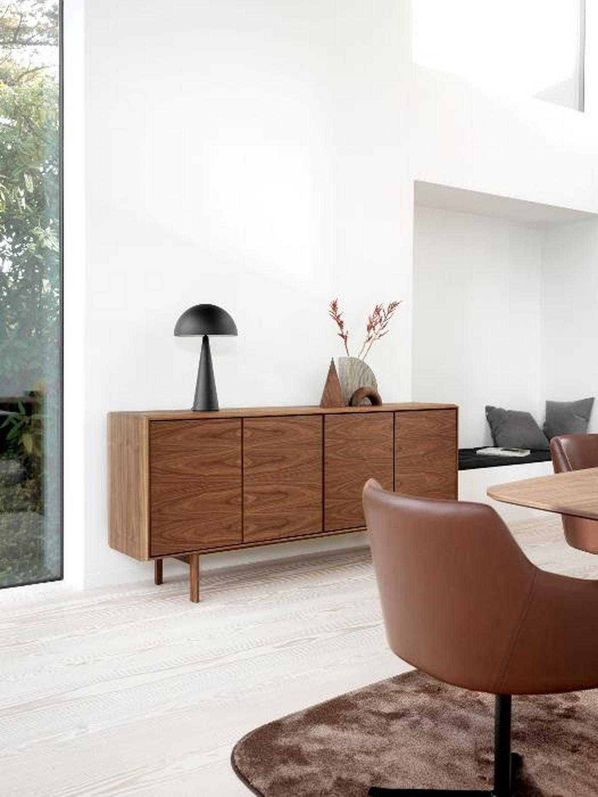 SIDEBOARD  190/85/43 cm 2 låda(or)  - mörkbrun, Design, trä (190/85/43cm) - Skovby