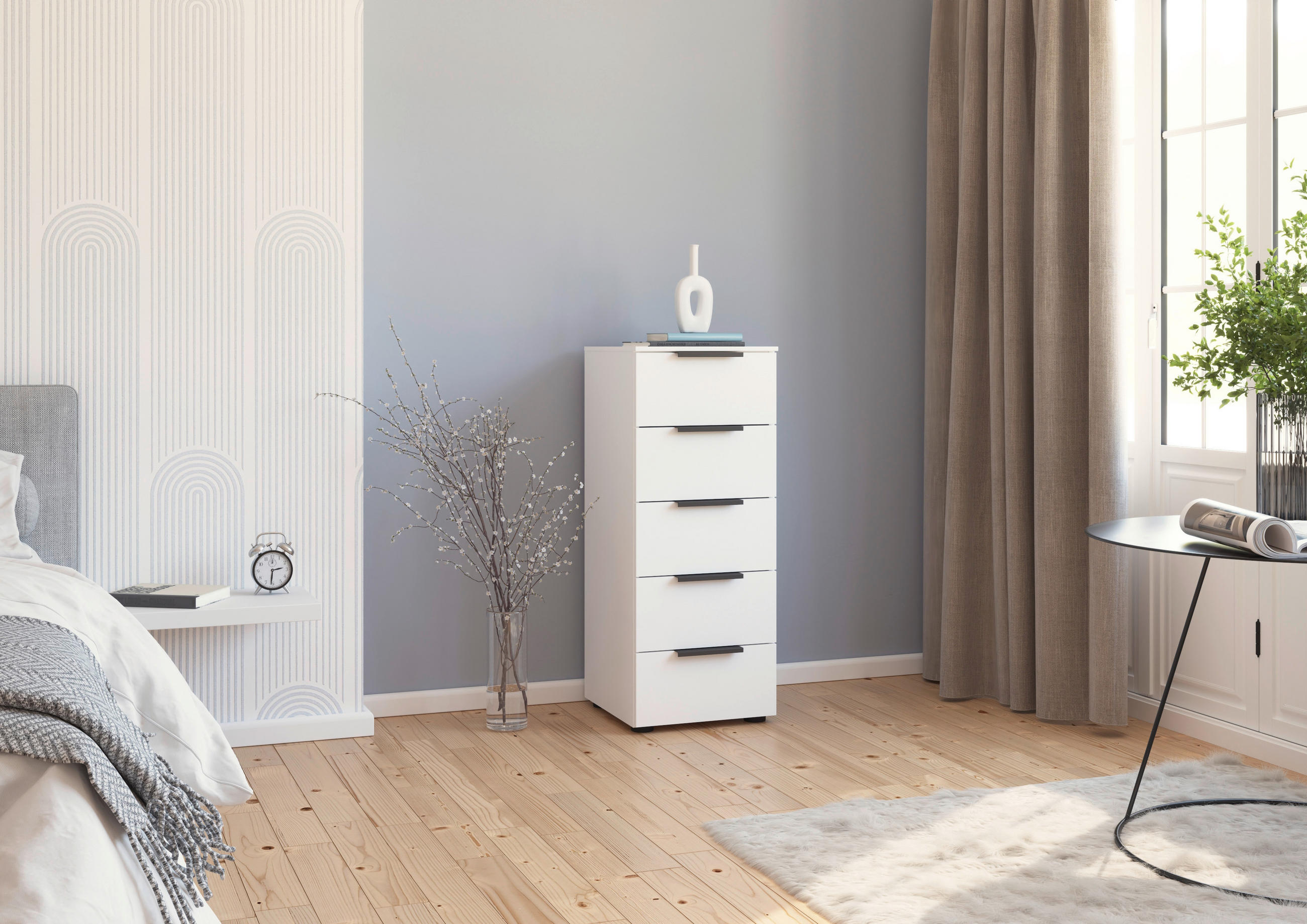 KOMMODE 40/100/42 cm  in Graphitfarben, Weiss  - Weiss/Graphitfarben, Modern, Kunststoff (40/100/42cm) - Rauch Möbel