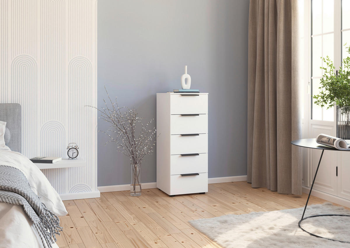 KOMMODE 40/100/42 cm  in Graphitfarben, Weiss  - Weiss/Graphitfarben, Modern, Kunststoff (40/100/42cm) - Rauch Möbel
