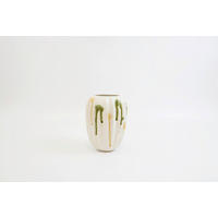 VASE 22 cm  - Smaragdgrün/Beige, Basics, Keramik (16,5/22cm) - Ambia Home