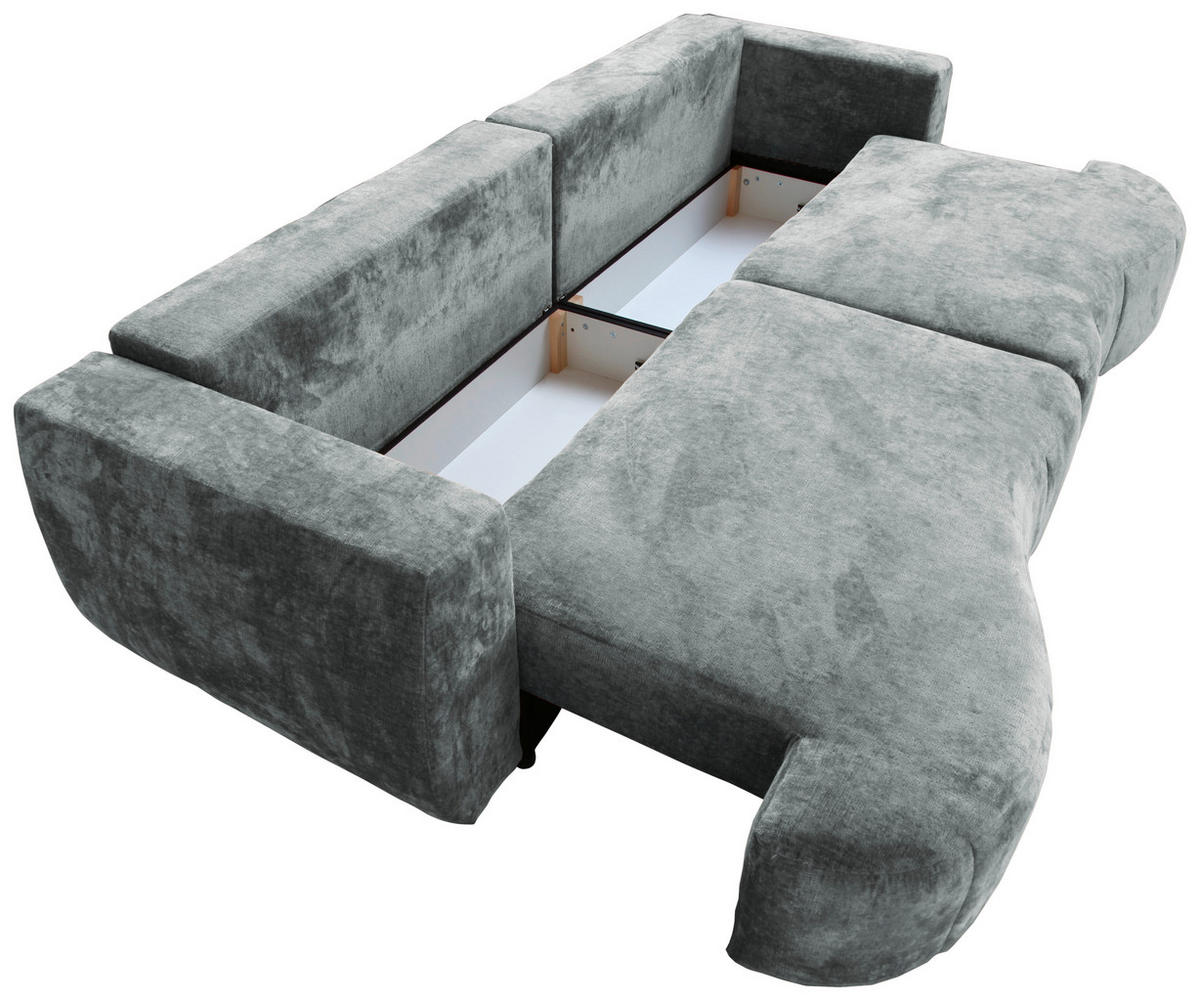 BOXSPRINGSOFA Velours Mintgrün  - Schwarz/Mintgrün, Trend, Kunststoff/Textil (292/71-99/127cm) - Livetastic