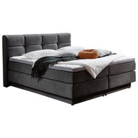 BOXSPRINGBETT 180/200 cm  in Grau  - Schwarz/Grau, Konventionell, Kunststoff/Textil (180/200cm) - Carryhome