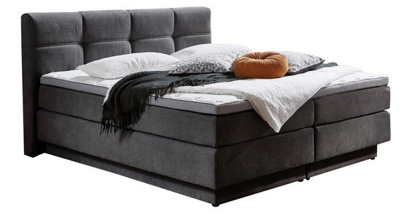 BOXSPRINGBETT 180/200 cm  in Grau  - Schwarz/Grau, KONVENTIONELL, Kunststoff/Textil (180/200cm) - Carryhome