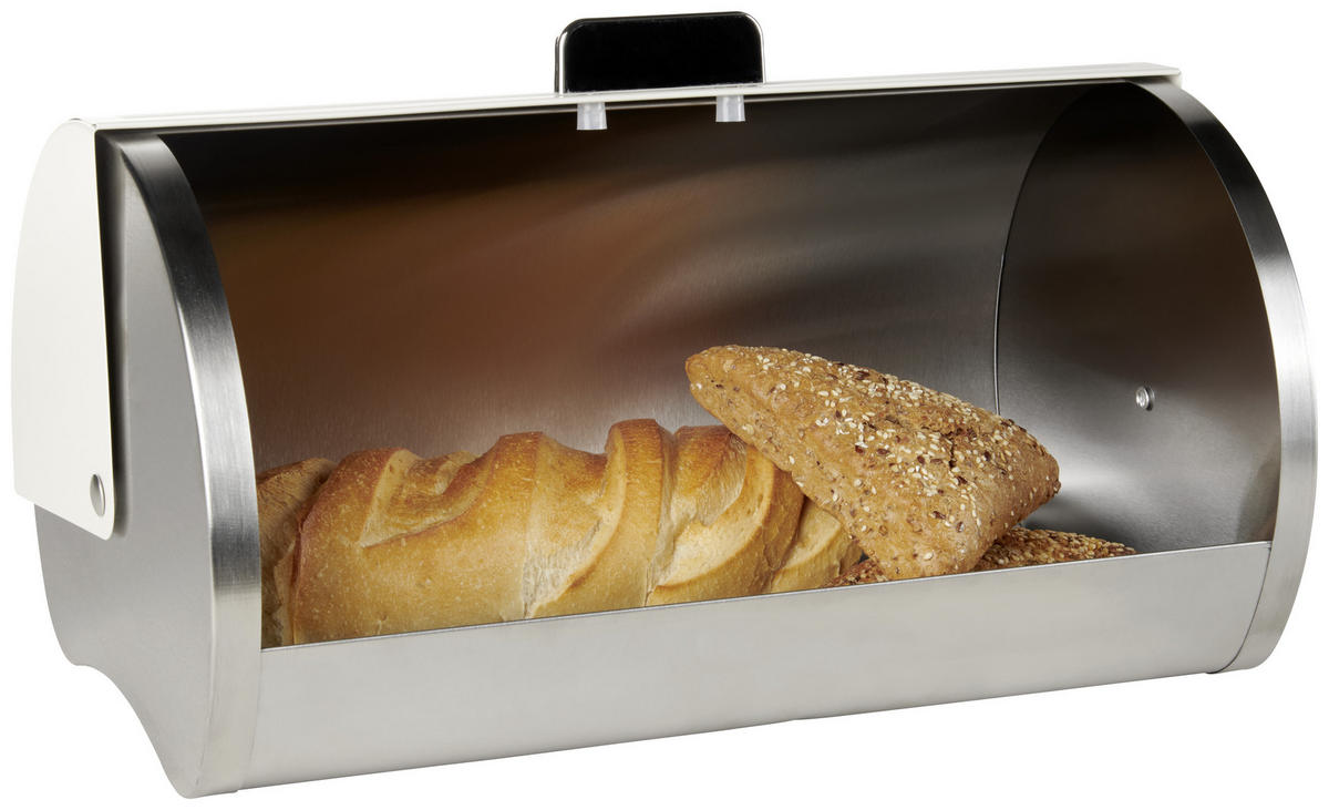 BROTKASTEN - Chromfarben/Edelstahlfarben, Design, Kunststoff/Metall (38,5/25,5/19,7cm) - Homeware Profession.