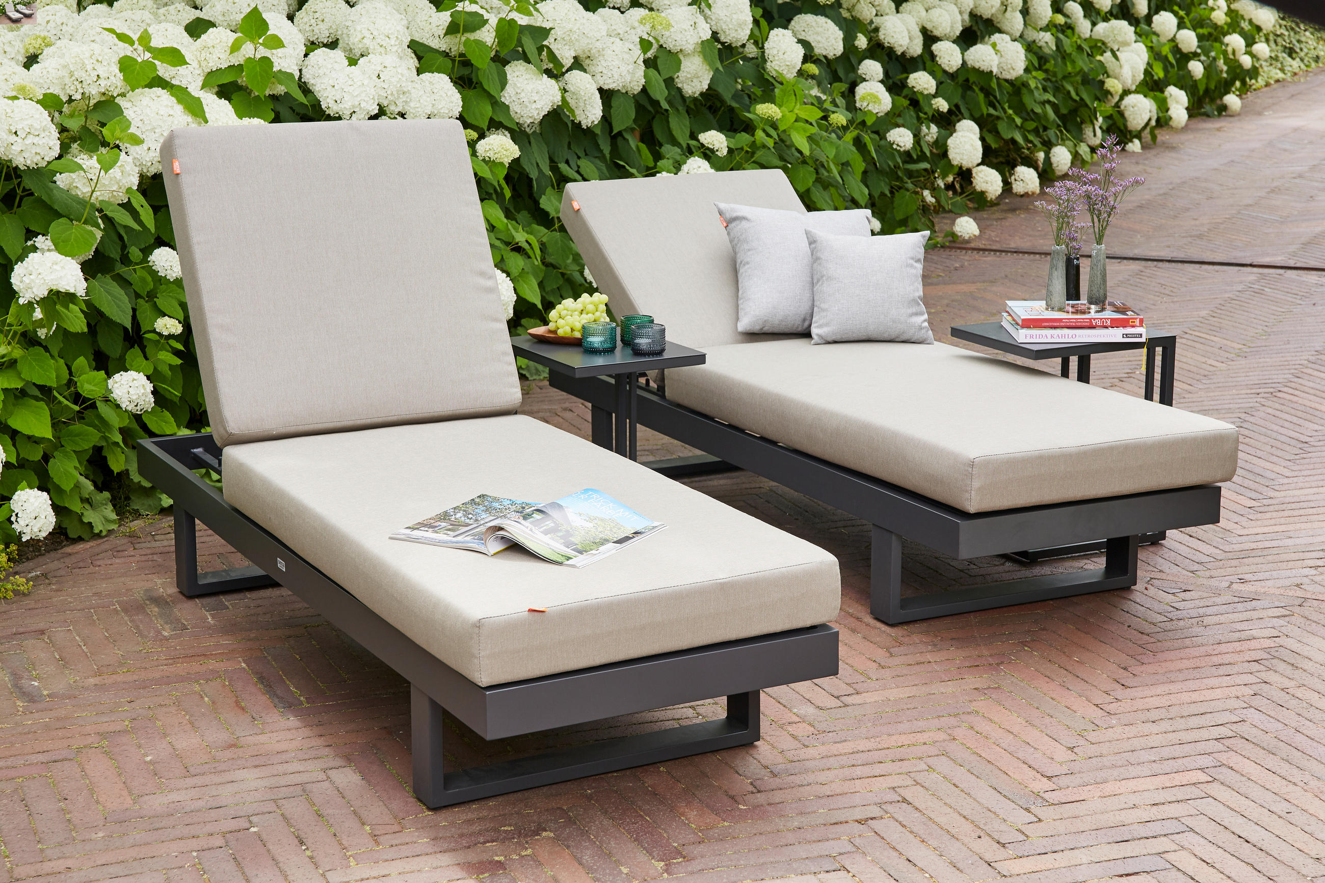 GARTENBANK 194,7/70/73 cm  Aluminium  - Taupe/Anthrazit, Basics, Textil/Metall (194,7/70/73cm) - Siena Garden