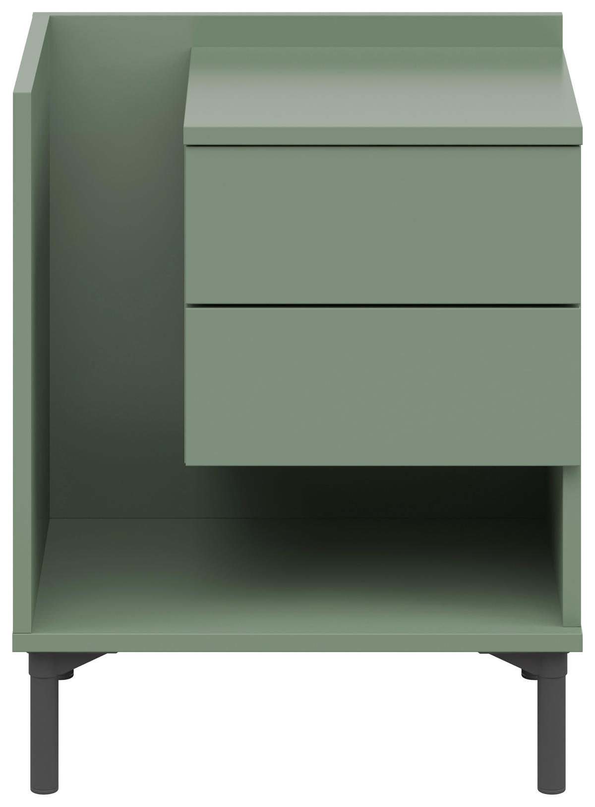 NACHTKÄSTCHEN 50/62/38 cm  in Salbeigrün  - Salbeigrün/Graphitfarben, Design, Holzwerkstoff/Kunststoff (50/62/38cm) - Lomoco