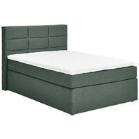BOXSPRINGBETT 140/200 cm  in Dunkelgrün  - Dunkelgrün/Schwarz, KONVENTIONELL, Textil (140/200cm) - Carryhome