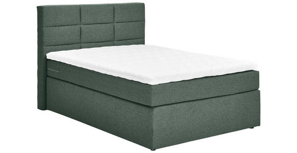 BOXSPRINGBETT 120/200 cm  in Dunkelgrün  - Dunkelgrün/Schwarz, KONVENTIONELL, Textil (120/200cm) - Carryhome