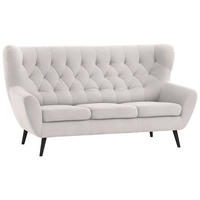 3-SITZER-SOFA Webstoff Beige  - Beige/Schwarz, Design, Holz/Textil (187/101/95cm) - Stylife