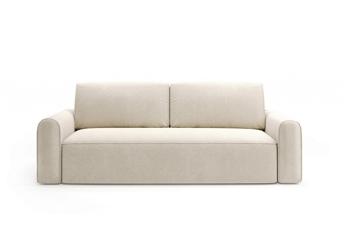 SCHLAFSOFA Chenille Beige  - Beige/Schwarz, Modern, Holz/Holzwerkstoff (240/92/103cm) - Livetastic