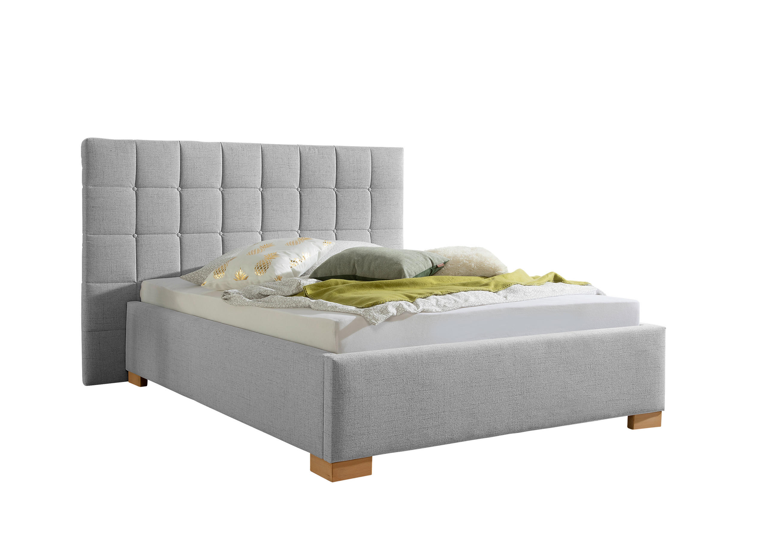 POLSTERBETT 140/200 cm,  in Grau,  - Naturfarben/Grau, MODERN, Holz/Textil (140/200cm) - Livetastic