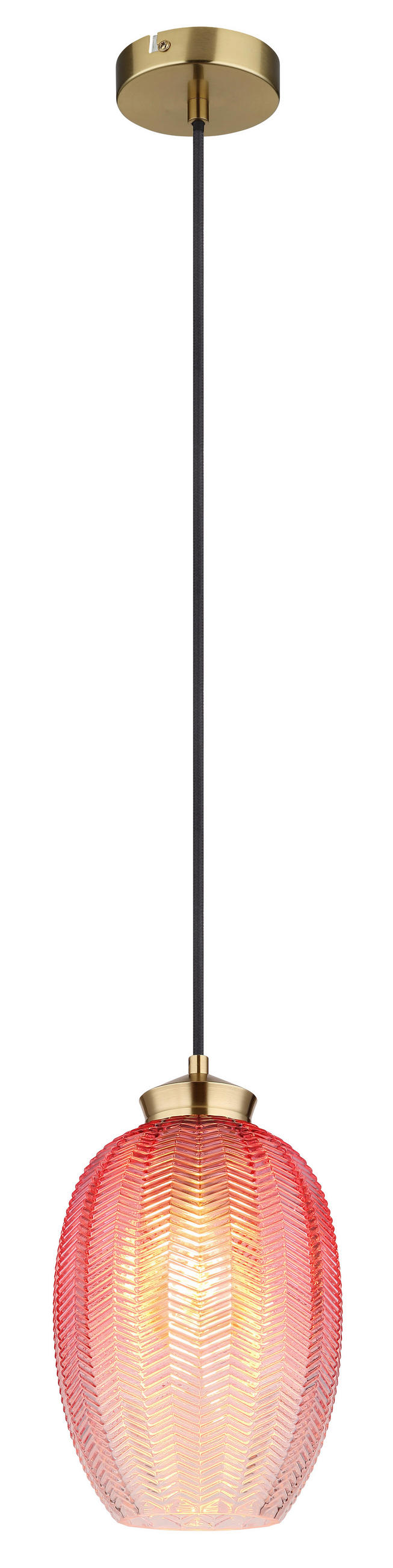 ZÁVĚSNÉ SVÍTIDLO, 18/120 cm  - černá/ostružinová, Basics, kov/textil (18/120cm) - Globo