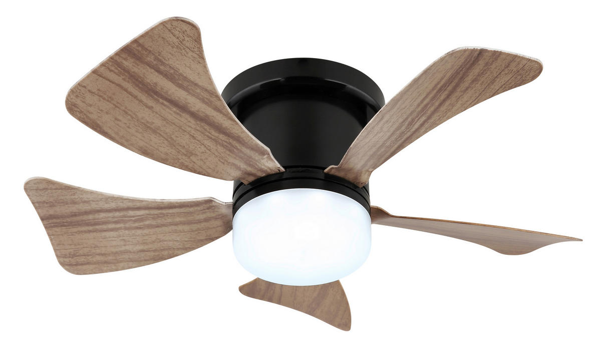 DECKENVENTILATOR - Opal/Schwarz, KONVENTIONELL, Kunststoff/Metall (40,6/13cm) - Globo